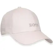 BOSS Baseballpet van linnen met labelstitching