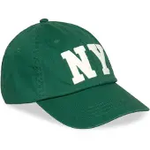 Ralph Lauren Heren Pet van twill met groene NY-patch (OSFA), Casual, Katoen 710972675501