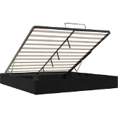 vidaXL Ottoman Bedframe Zwart King size Kunstleer