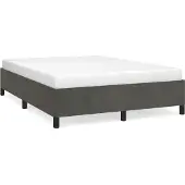 vidaXL Bedframe zonder matras donkergrijs 137x190 cm fluweel