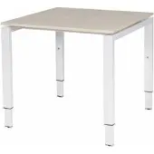 Schaffenburg Verstelbaar Bureau - Domino 80x80 Eiken - wit frame