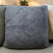 Rocaflor Luxe velvet kussen vergrijsd blauw 50×50 cm