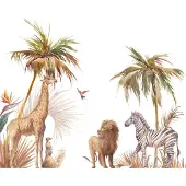 Karo-art 416cm X 254cm - Fotobehang - Safari dieren, premium print, inclusief behanglijm