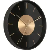 Karlsson Gold Disc, Muur, Rond, Zwart, Goud, IJzer, Volwassenen, Batterijen