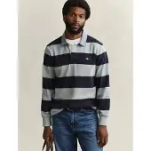 Gant Trui Men Reg Chambray Stripe Heavy Rugger Ceramic Grey-S
