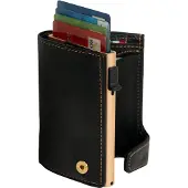 Tony Perotti Furbo Leather Cardholder W/ Coinpocket black / bronze