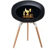Le Feu Ground Low Haard Bio Ethanol - Zwart/Oak Soaptreated