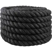 vidaXL Jute Touw 60 mm Zwart 100% Tossa jute