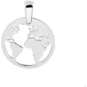The Jewelry Collection Zilver Gerhodineerde Hanger wereldbol 1329627