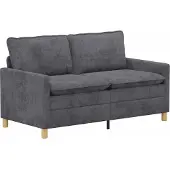 vidaXL Bankstel 2 pcs Donkergrijs Polyester