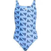 Adidas Logo Graphic V-back Swimsuit Blauw 4-5 Years Meisje