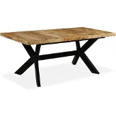 vidaXL Eettafel 200x100x75 cm massief mangohout wit