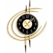 OEM Stijlvolle, moderne wandklok, 54 cm, groot, goud en zwart, metaal