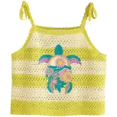 Next Gebreide top lichtbeige / cyaan blauw / limoen / pruim