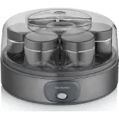 Severin JG 3510 Yoghurtmaker – 7x150 ml – Zelf Yoghurt Maken – Zwart/Inox