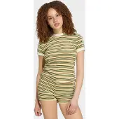 Adidas Shirt 'Summer Glow' bruin / geel / lichtgroen / wit
