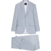 BOSS Regular-fit tweedelig pak van geruite stof Maat 48