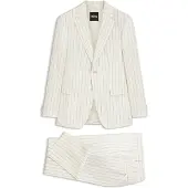 BOSS Tweedelig slim-fit pak van gestreept materiaal Maat 50