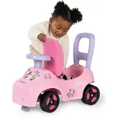 Smoby - 2 in 1 autokinderwagen - Minnie - Doos onder het zadel + claxon - Vanaf 10 maanden - Made in France