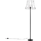 QAZQA Zwarte vloerlamp met Granny Frame kap zwart 45 cm - Simplo
