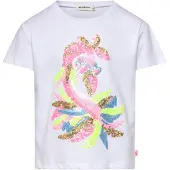 Billieblush T-shirt wit met pailletten Meisjes Katoen Ronde hals Printopdruk - maat 110