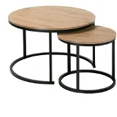 CALICOSY Set van 2 nestende ronde salontafels l70 cm