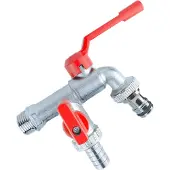 INF Premium Messing Dubbele Uitlaat Kraan voor Tuin & Wasruimte