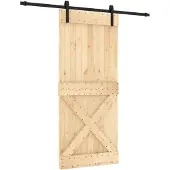 Syfax Schuifdeur 90 x 210 cm Massief Grenenhout (Niet-Behandeld)