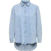 ONLY Blouse 'ONLVERA' blauw denim / geel / wit