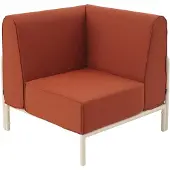 Oviala - Hoekfauteuil voor modulaire tuinmeubelen terracotta stof - Patio