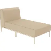 Oviala - Ligstoel voor modulaire tuinmeubelen in beige stof - Patio