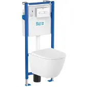 Roca Nest Inbouwtoilet Set Met Randloze Toiletpot - Wit Mat