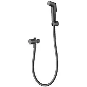 AquaVive Bidetkraan – Mat Zwart – Met Handbidet En Wandhouder – Anti-terugslagklep - Met Stopkraan