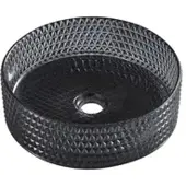 AquaVive Waskom Favogna - Rond - Zwart Glas - 36cm