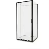 AquaVive Douchezijwand Anza - Helder Glas 6mm - Zwart - 86,5-89x200cm