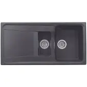 Overig Nord Inox Spoelbak Roxana 1 Kom + 1/2 Kom + Afdruipplaat Zwart