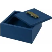 Giobagnara Trinket Box Ambra Square Medium Printed Calfskin Golf Royal Blue