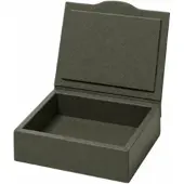 Giobagnara Trinket Box Luna Rectangular Small Printed Calfskin Golf Loden Green