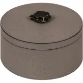 Giobagnara Box Ambretta Round Tall Medium Printed Calfskin Golf Mud