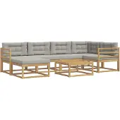 vidaXL Buiten bank set 7 st Wit en Lichtgrijs