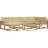 vidaXL Buiten bank set 7 st Wit en Beige