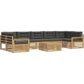 vidaXL Buiten bank set 8 st Wit en antracietkleurig