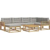 vidaXL Buiten bank set 7 st Wit en Lichtgrijs