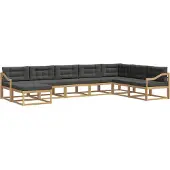 vidaXL Buiten bank set 8 st Wit en antracietkleurig