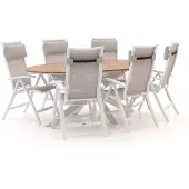 Bellagio + 10% kassakorting | Lugo/Fidenza ovaal 220cm dining tuinset 7-delig verstelbaar