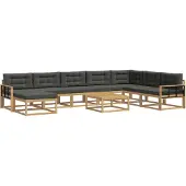 vidaXL Buiten bank set 9 st Wit en antracietkleurig