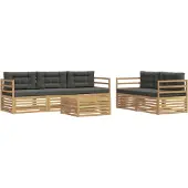 vidaXL Buiten bank set 6 st Wit en antracietkleurig