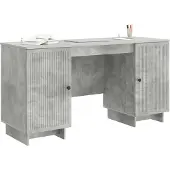 vidaXL Bureau Betongrijs Bewerkt hout 142,5 x 50 x 75 cm