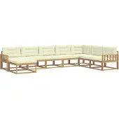 vidaXL Buiten bank set 8 st Wit en crèmekleurig