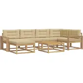 vidaXL Buiten bank set 7 st Wit en Beige